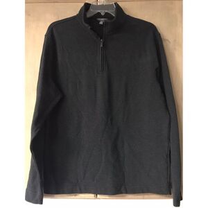 Van Heusen Flex 1/4 Zip Pullover Lg Grayish Black‎